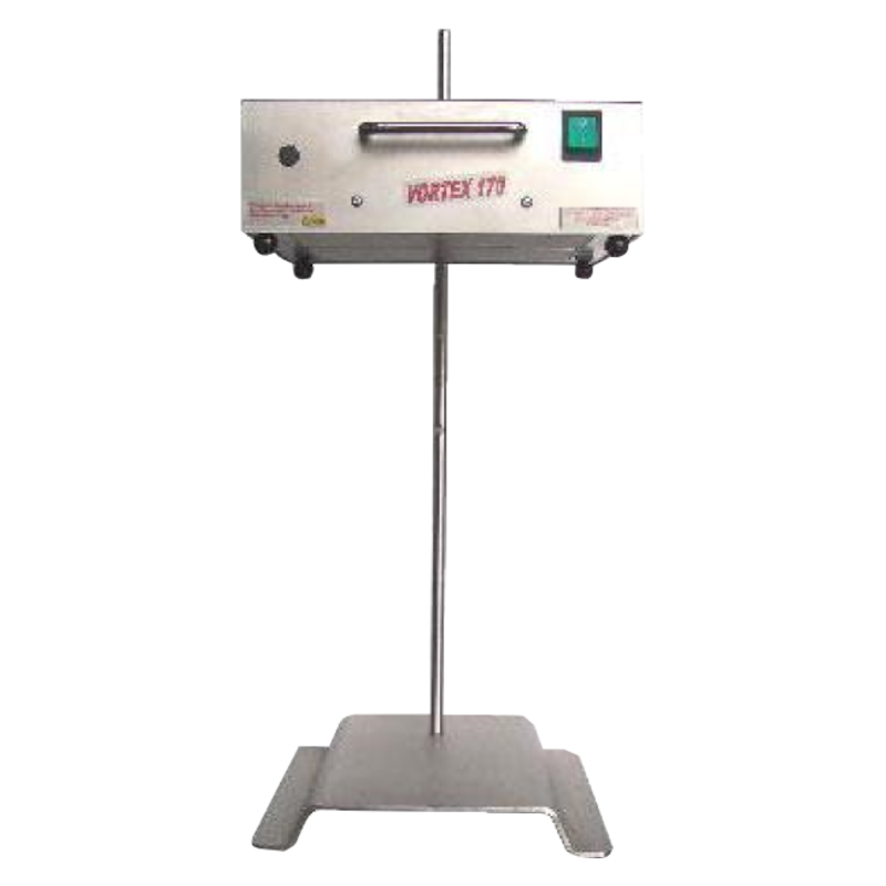 Pressa a caldo industriale montata su un supporto, con quadro di controllo bianco e base in metallo.