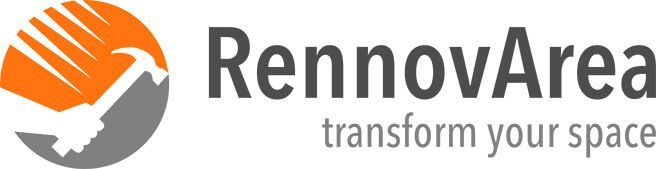RennovArea logo with orange and gray emblem and tagline &ldquo;transform your space&rdquo;