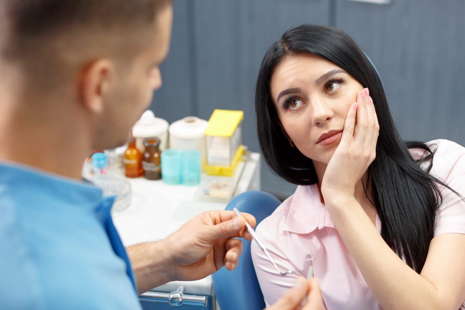 dentist and a woman