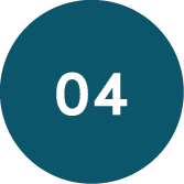 A blue circle with the number four inside of it.