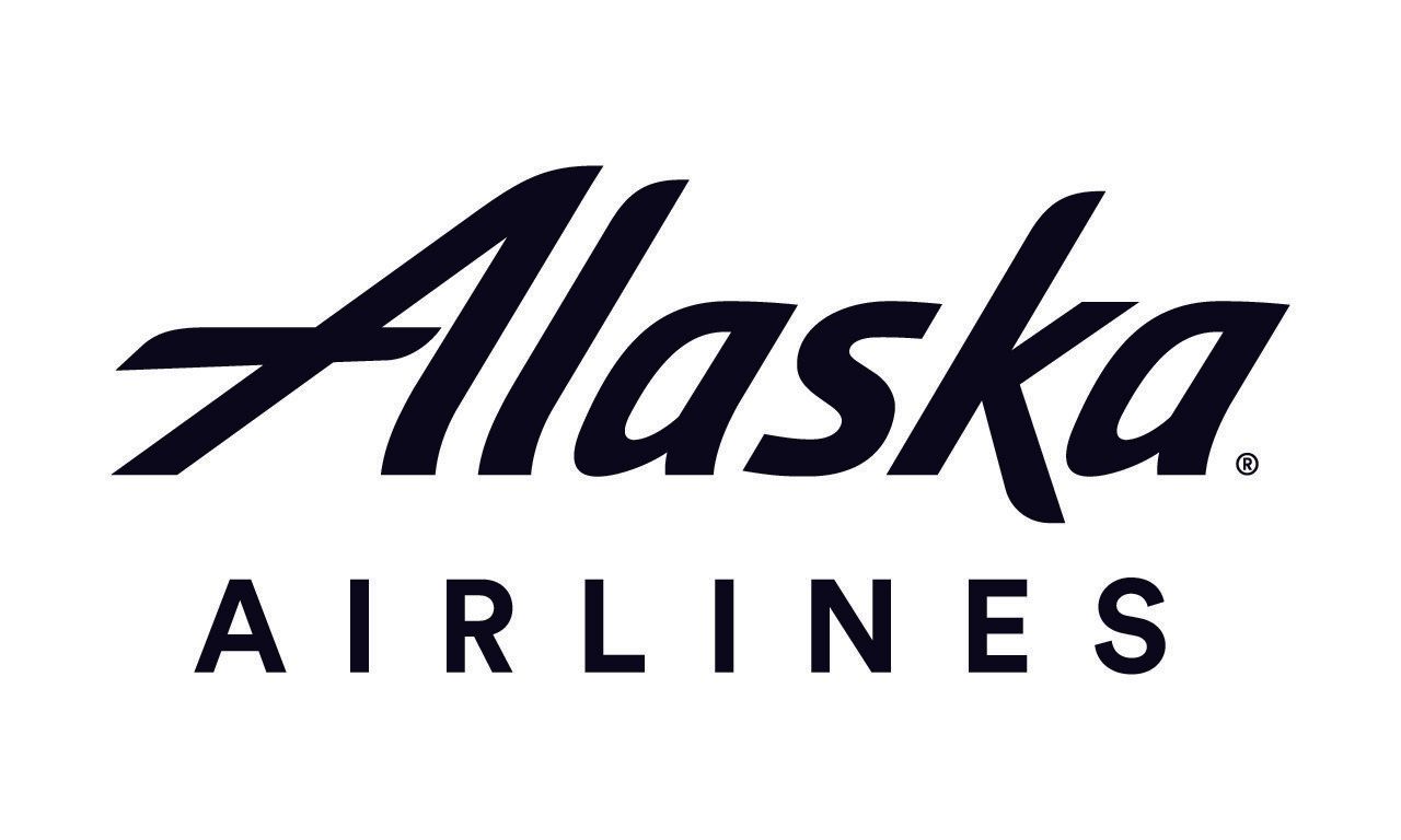 A black and white logo for alaska airlines