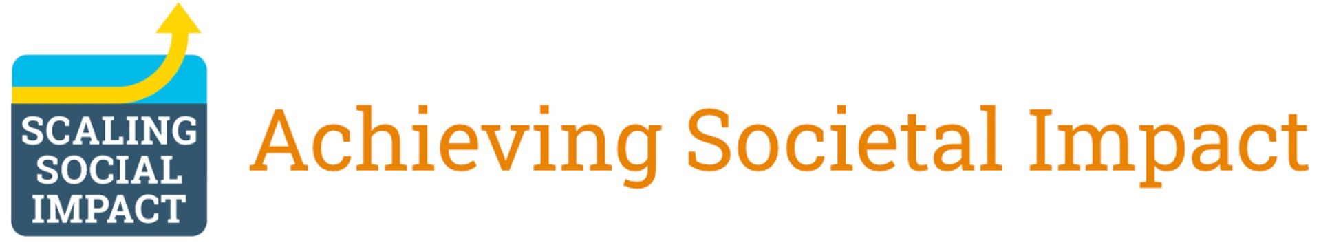 A logo for scaling social impact with an arrow pointing up