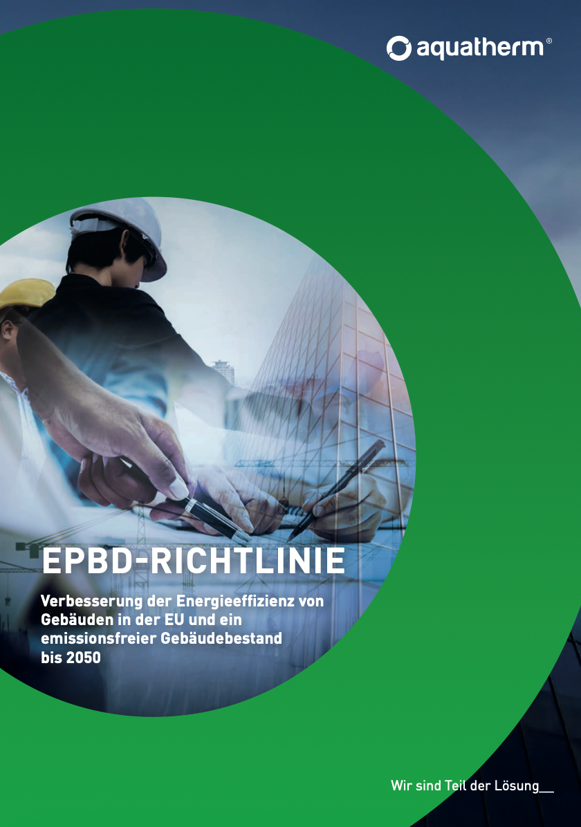 Titelseite des aquatherm Whitepapers zur EPBD-Richtlinie und Gebäudeenergieeffizienz
