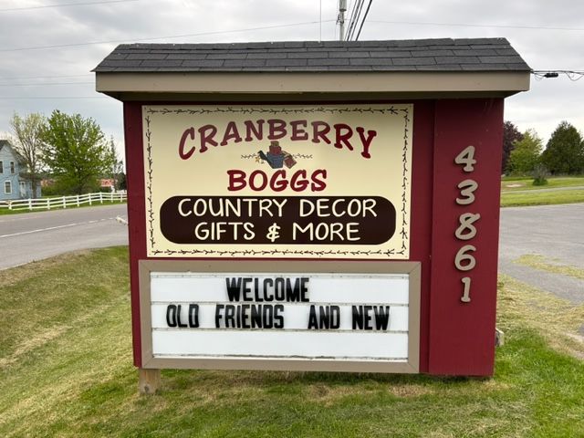 A sign for cranberry boggs country decor gifts and more