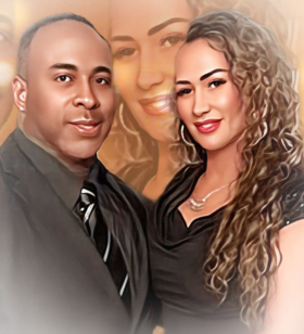 Les and Tera Galloway, Owners Of Hevenly Digital Marketing Management, are posing for a picture together. We are the SEO (Search Engine Optimization) experts and Power couple that can bring your website to the top of Google.