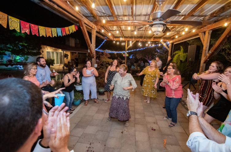 old woman hits the dancing floor