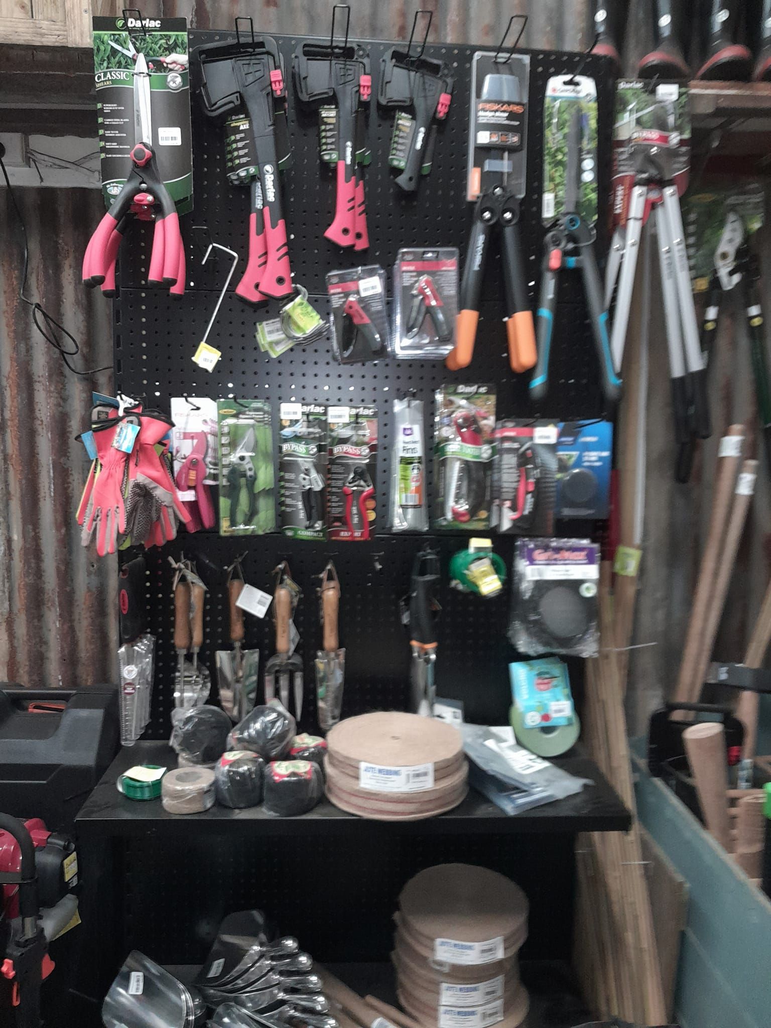 A Display of tools and equipment are displayed on a shop shelf  — Farm and Home in Nabiac, NSW