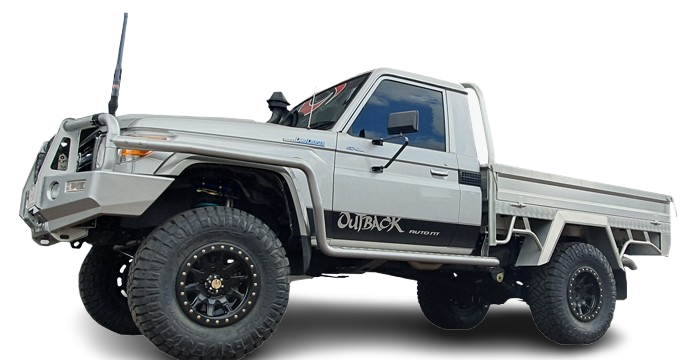 Light Grey Toyota Land Cruiser Single-cab Pickup Truck — Outback Auto NT in Berrimah, NT