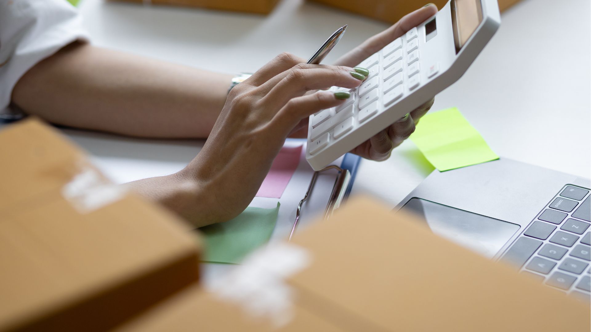contractor organising receipts