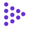 Purple dots arranged in a right-pointing triangle formation.