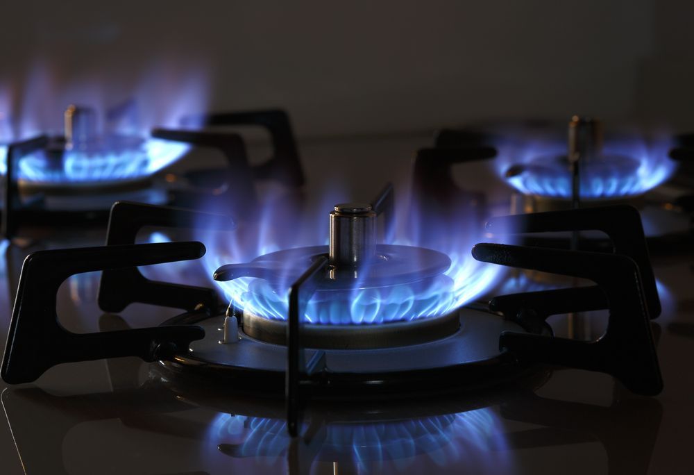 Gas Stove Burners With Bright Blue Flames — Holders Electrical In Tenterfield, NSW