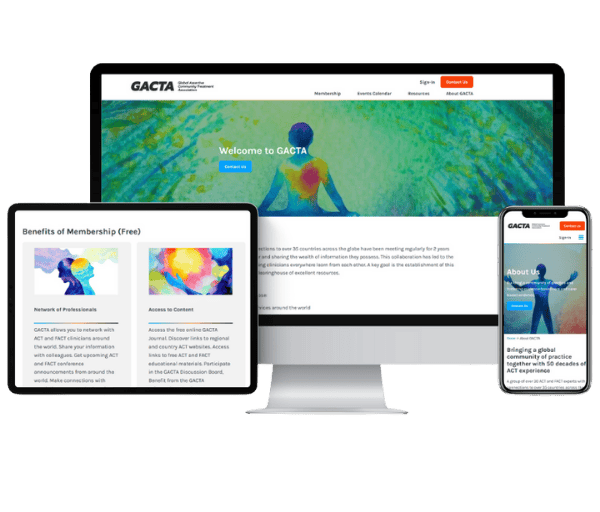 Website displayed on a desktop, tablet, and phone screen: 