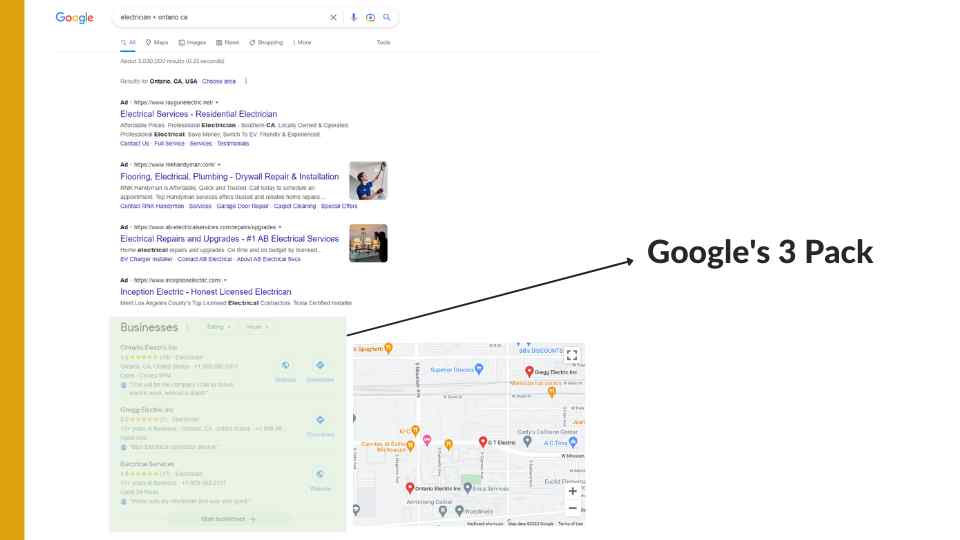 Google Search Result 3 pack