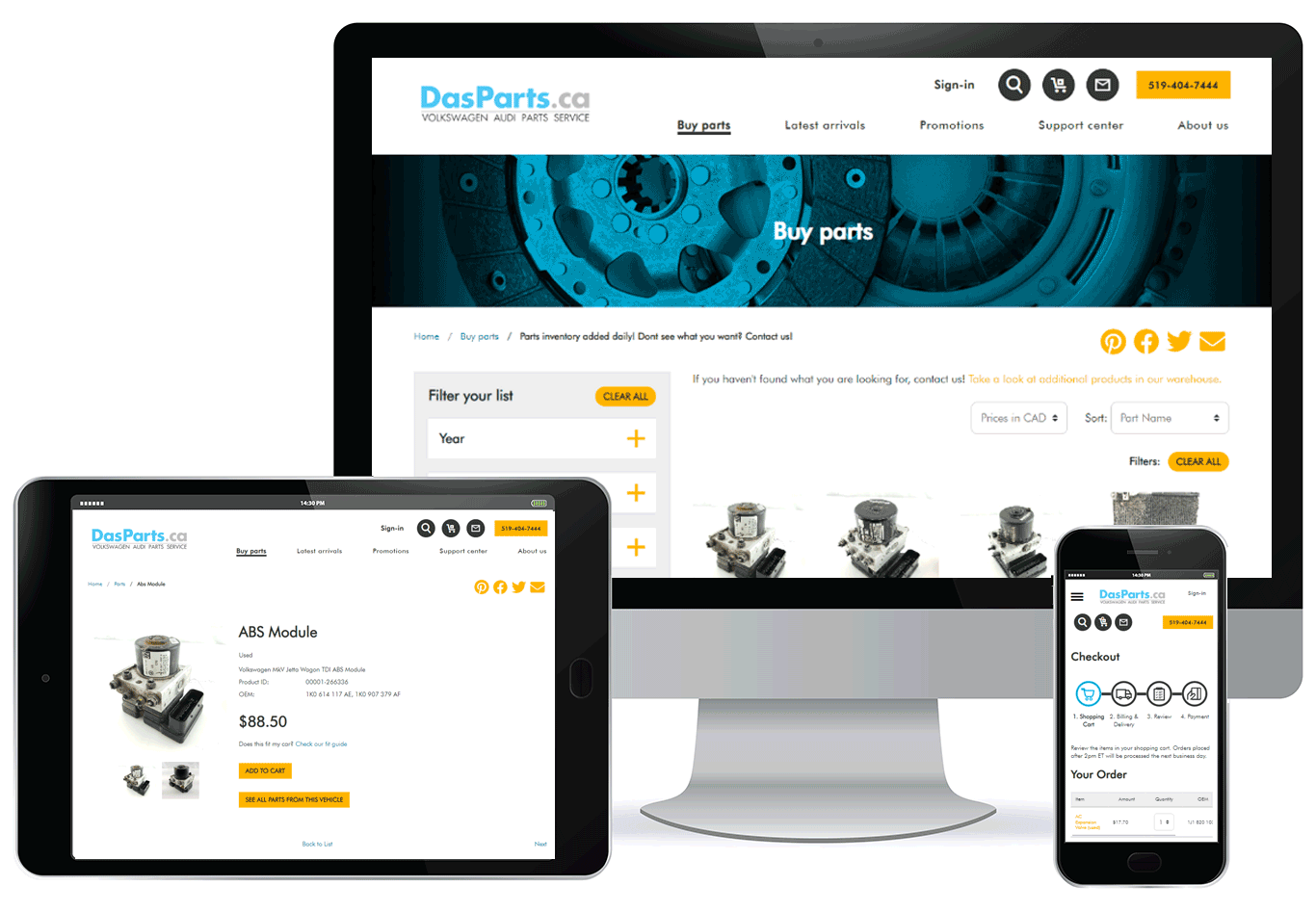 Das Parts New Ecommerce Website