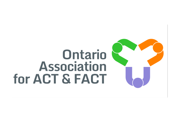 Ontario Association for ACT & FACT logo with linked figure icons in green, orange, and purple.