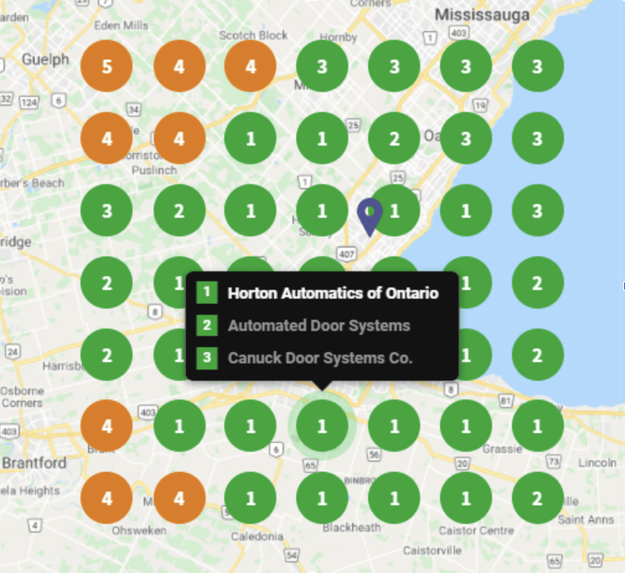 Google map search results diagram