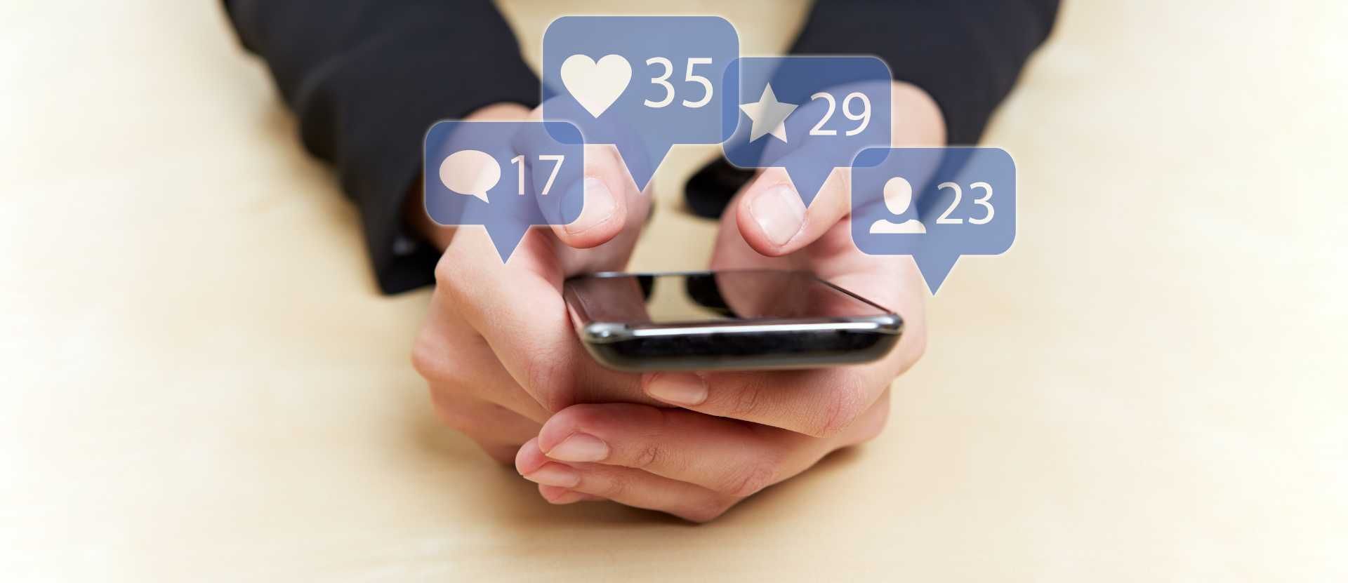 a person using his phone to access social media
