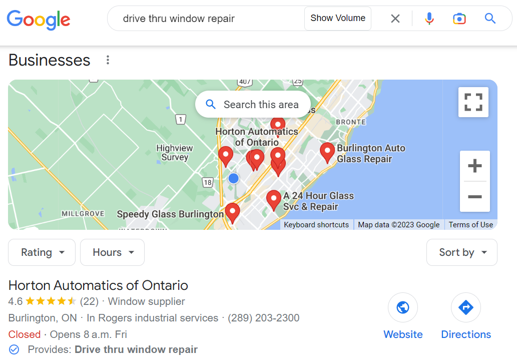 A screenshot of a google search for businesses in omaha.