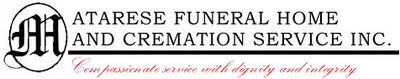 Logo for Atarese Funeral Home and Cremation Service Inc. with red script tagline and black text