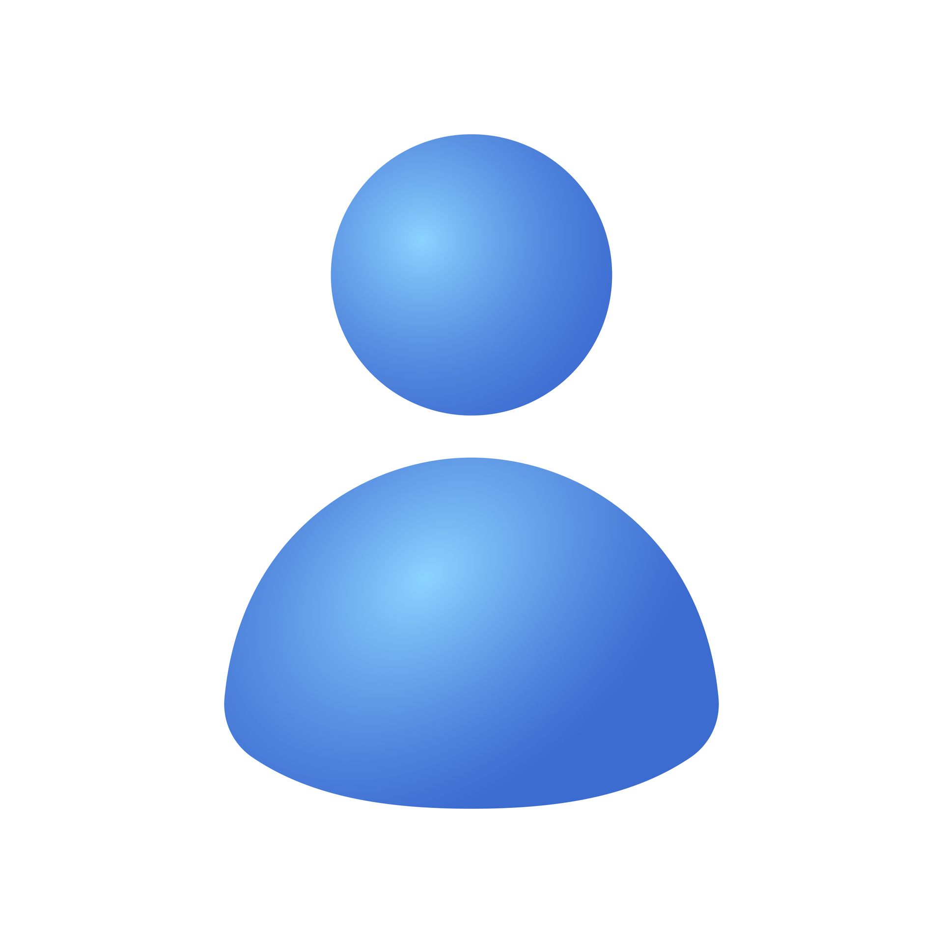 Blue person icon.