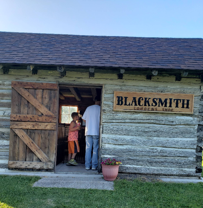 A wood cabin with a