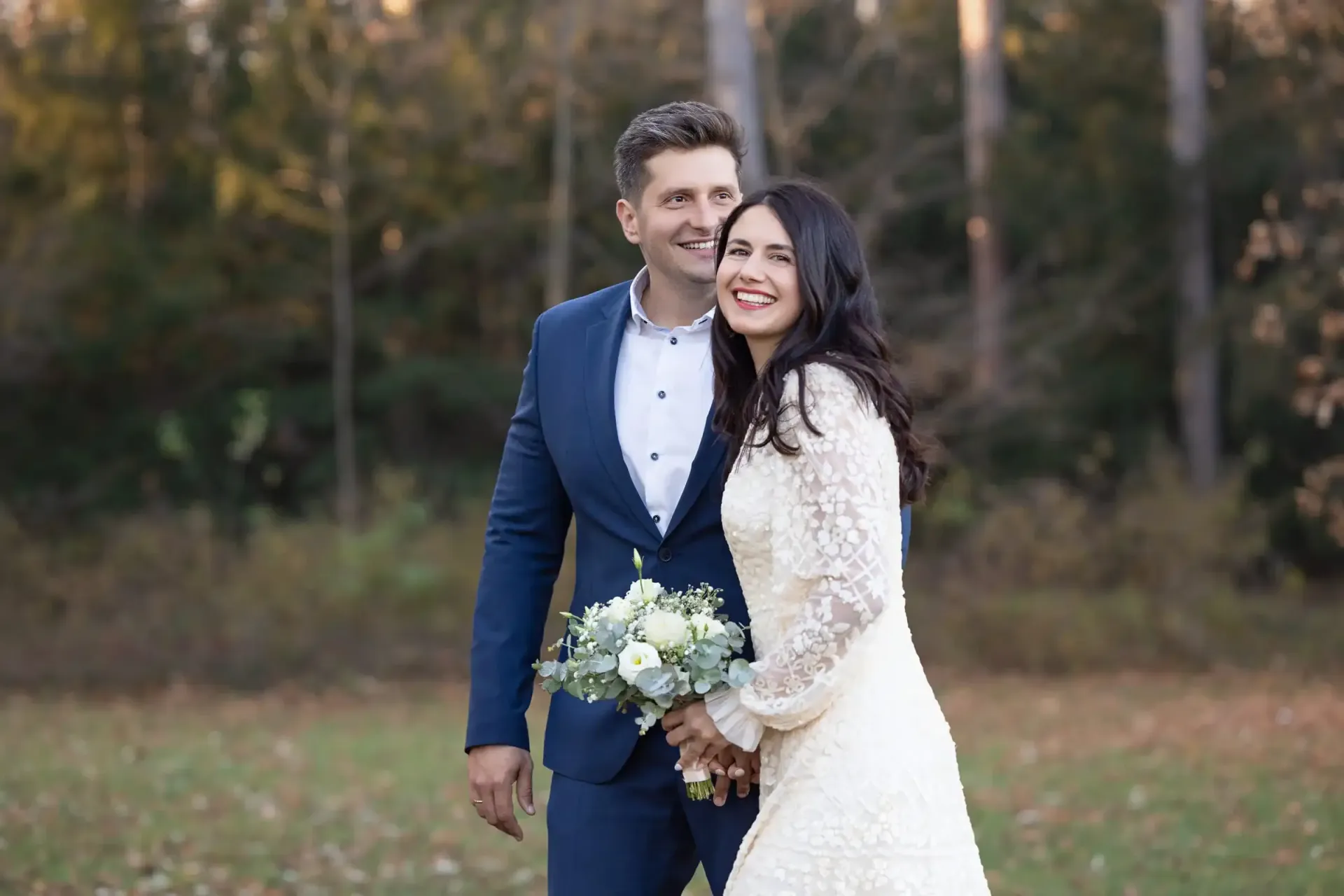 Sonnenuntergang Enlopement Hochzeit im Herbst