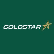 A goldstar logo with a gold star on a green background.