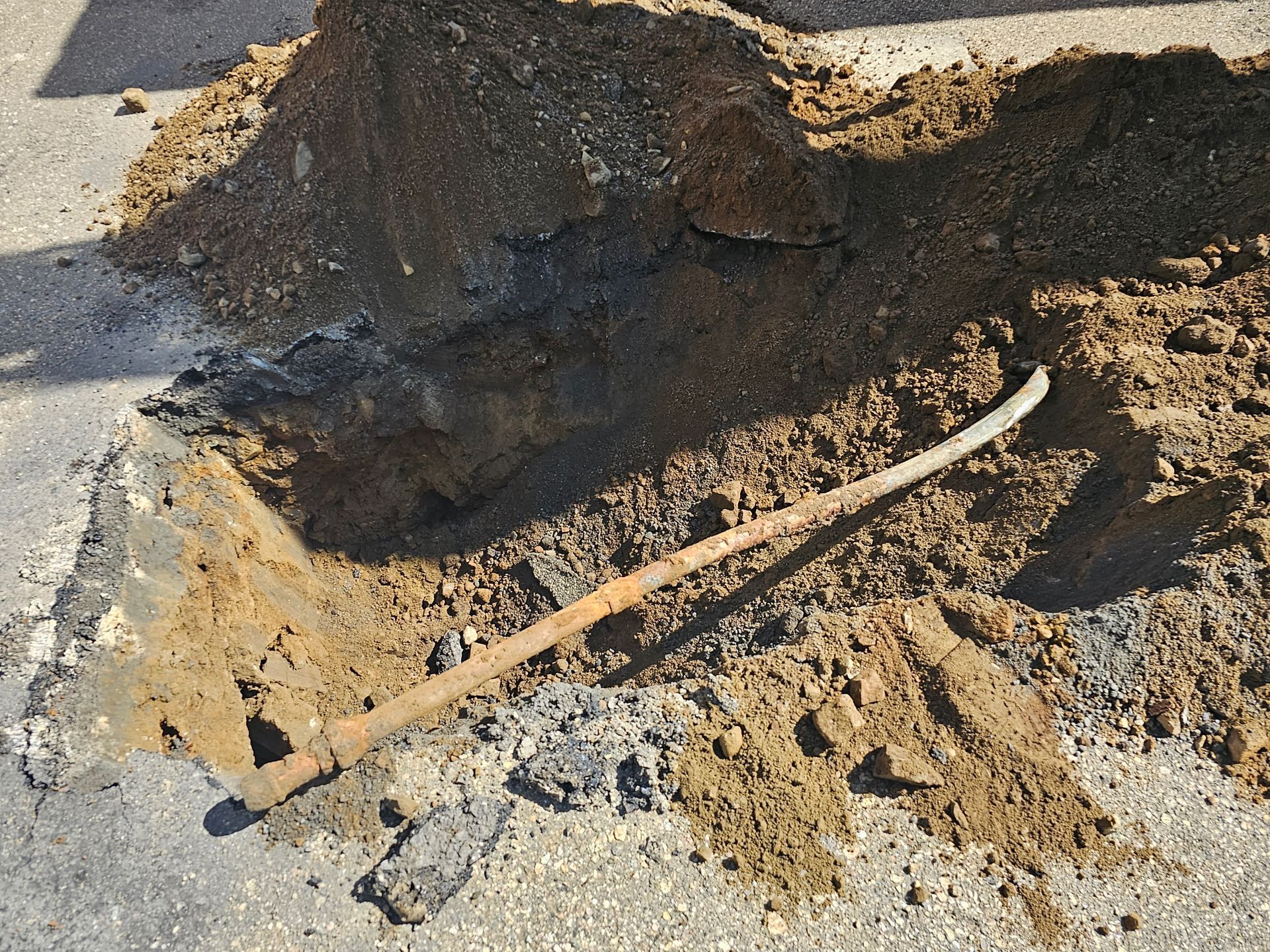 Overhead shot of contaminated soil
