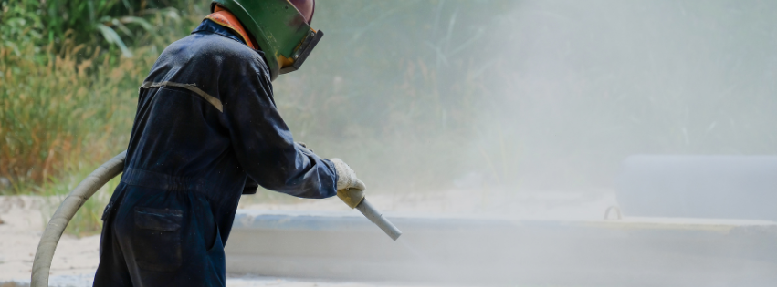 MP Environmental Services employee dry ice blasting