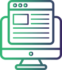 A computer monitor with a web page on it.