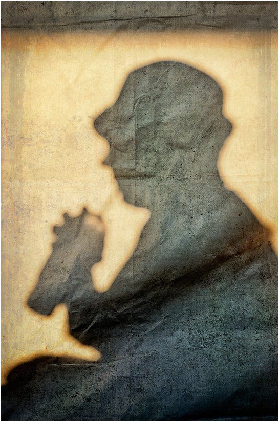 shadow of person through canvas