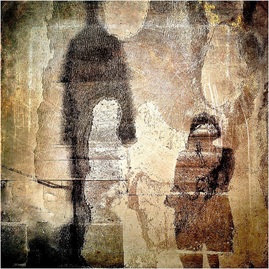 A painting of a man and a woman standing next to each other