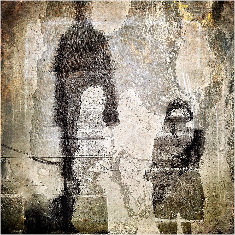 A painting of a man and a woman standing next to each other