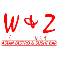 Red logo reading “W & Z” above “Asian Bistro & Sushi Bar” in black and red text