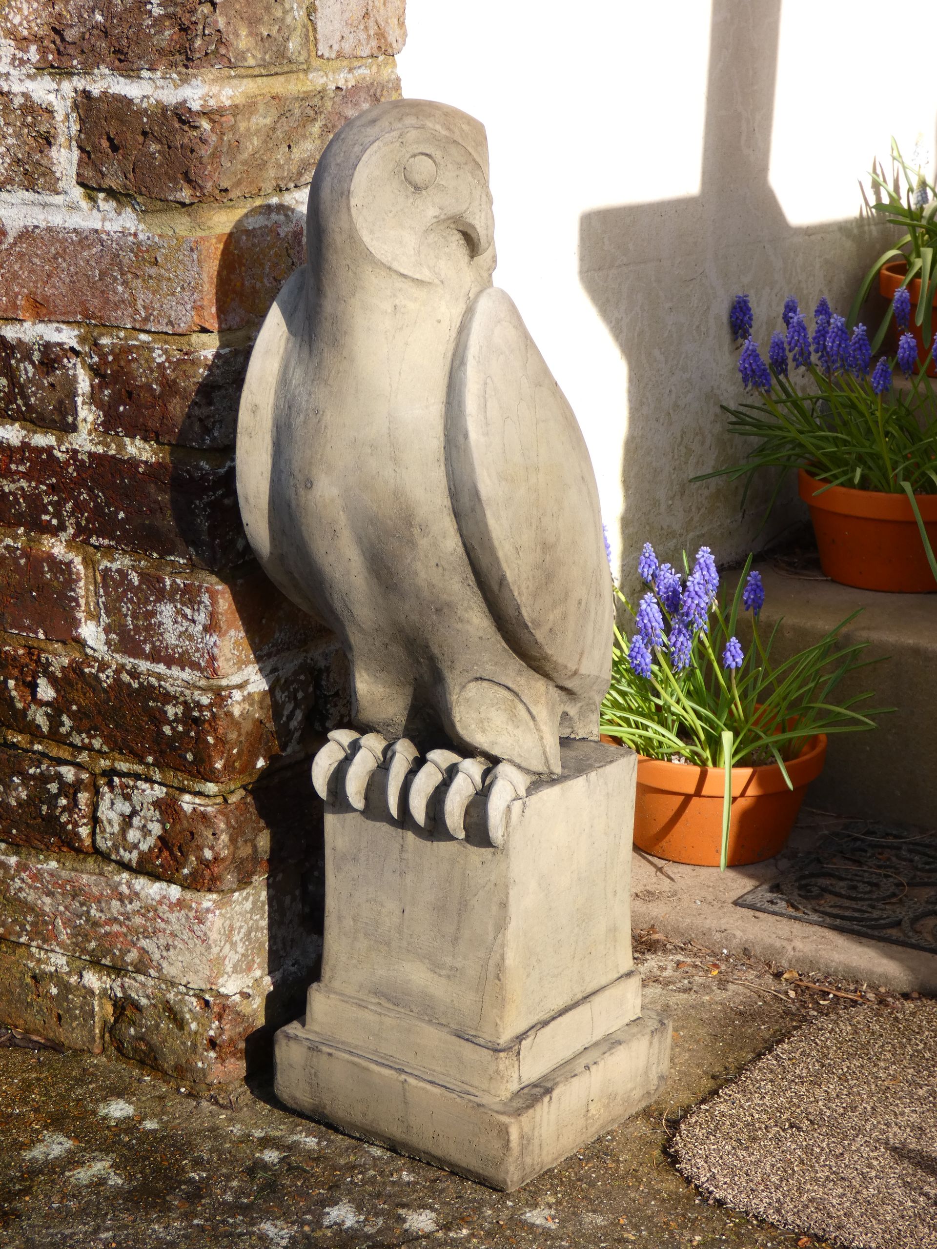 owl bird stone garden statue