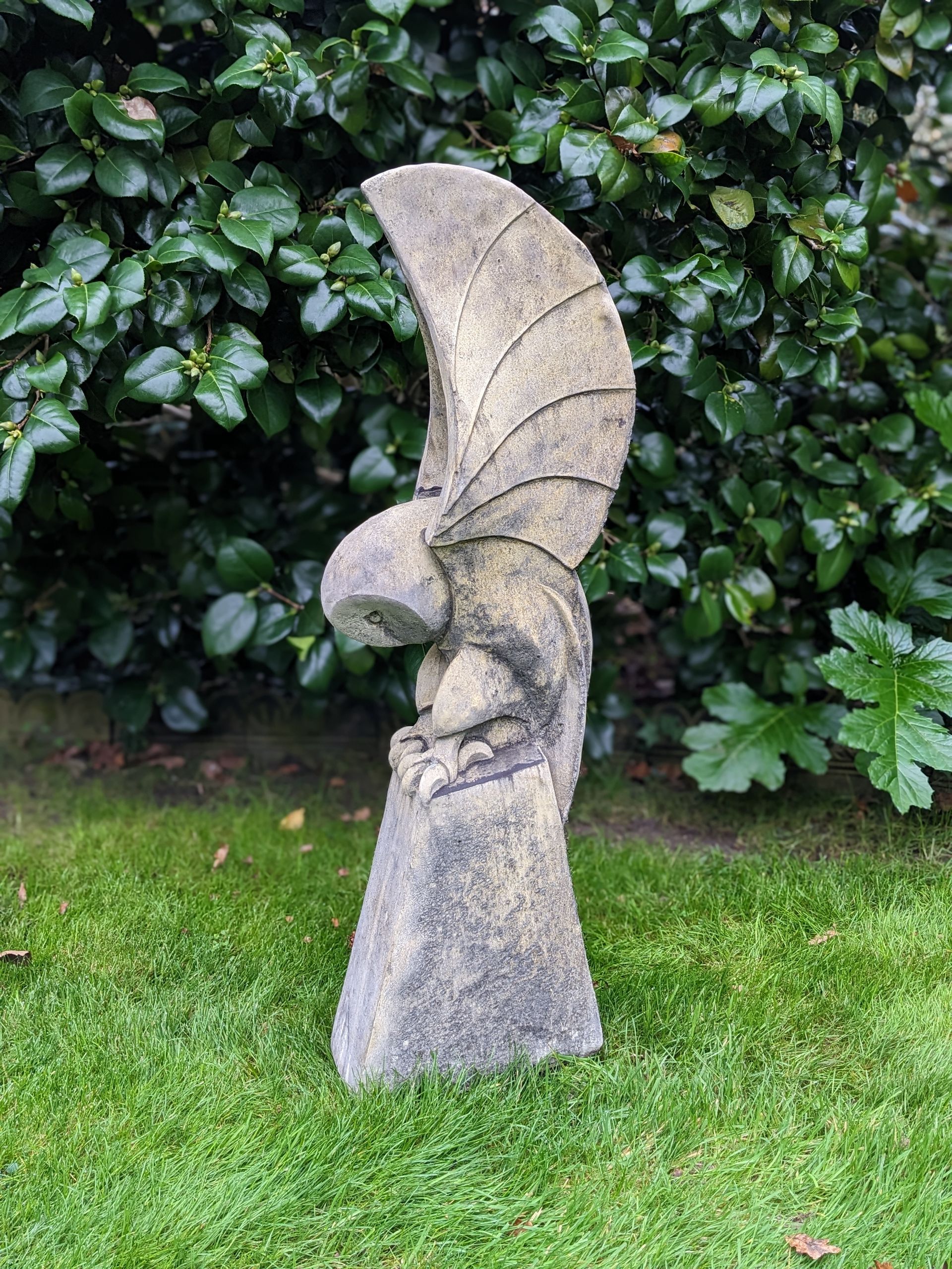 barn owl stone garden statue