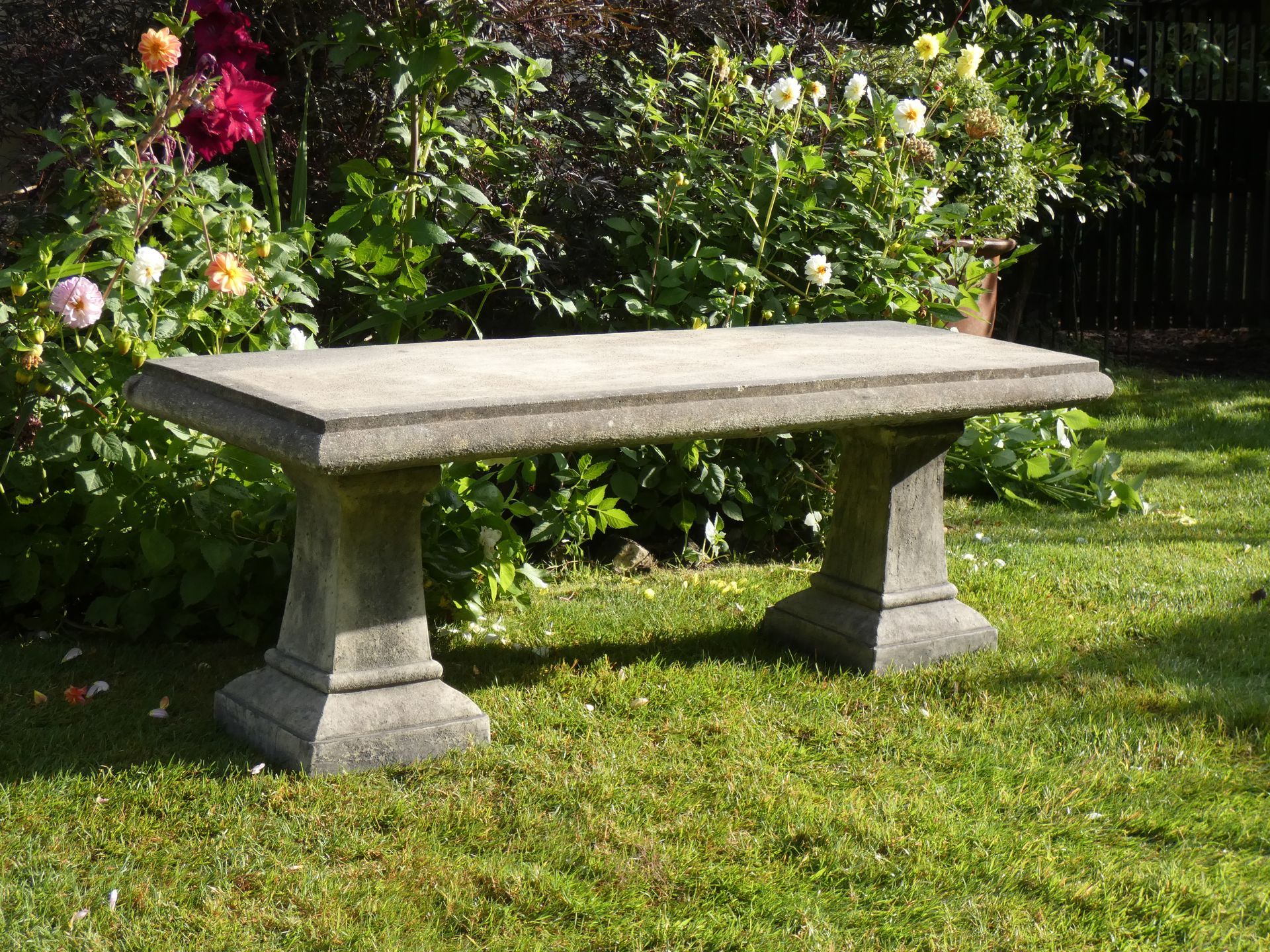 art nouveau bench stone garden statue ornament