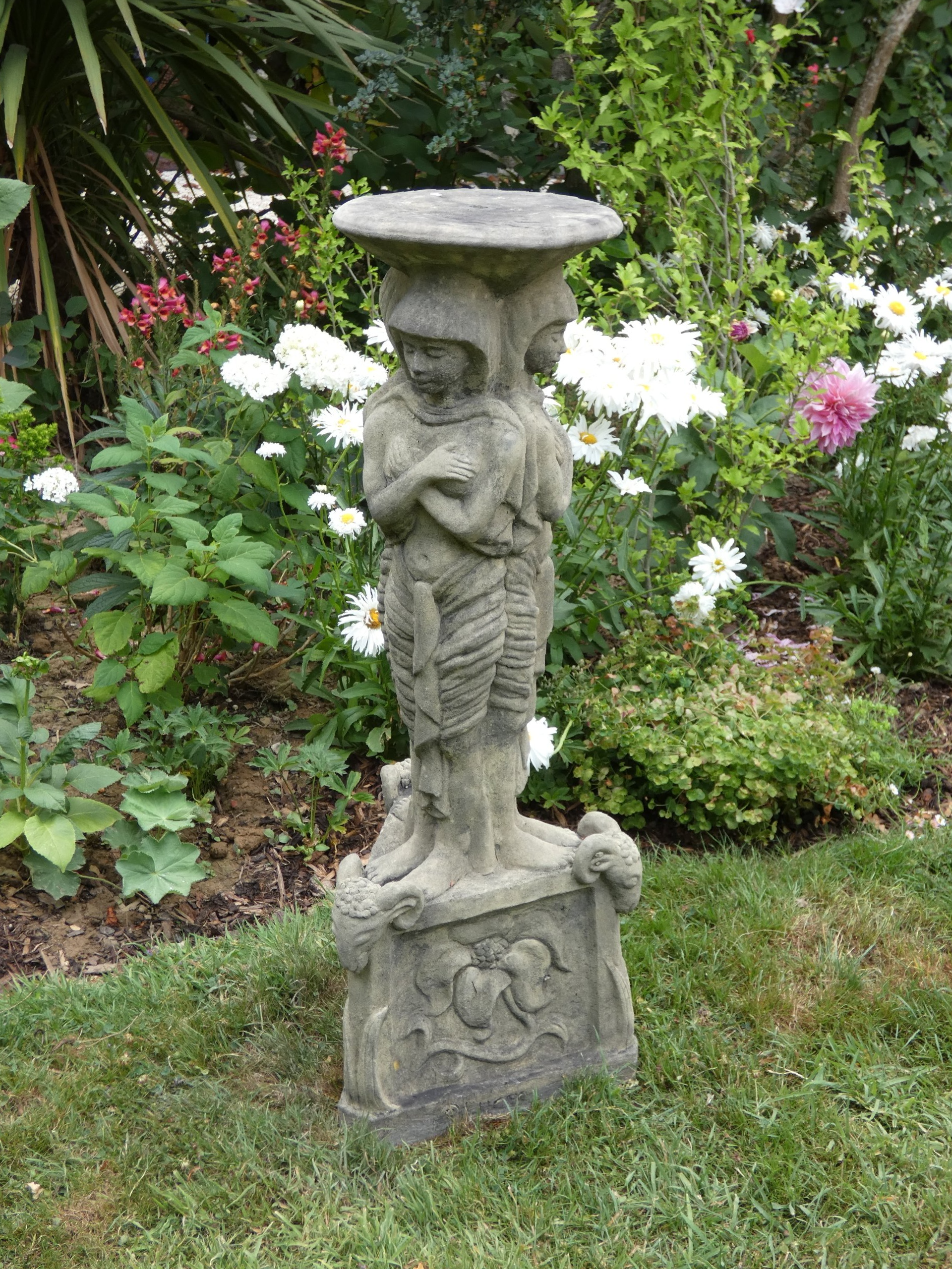 egyptian pedestal stone garden statue