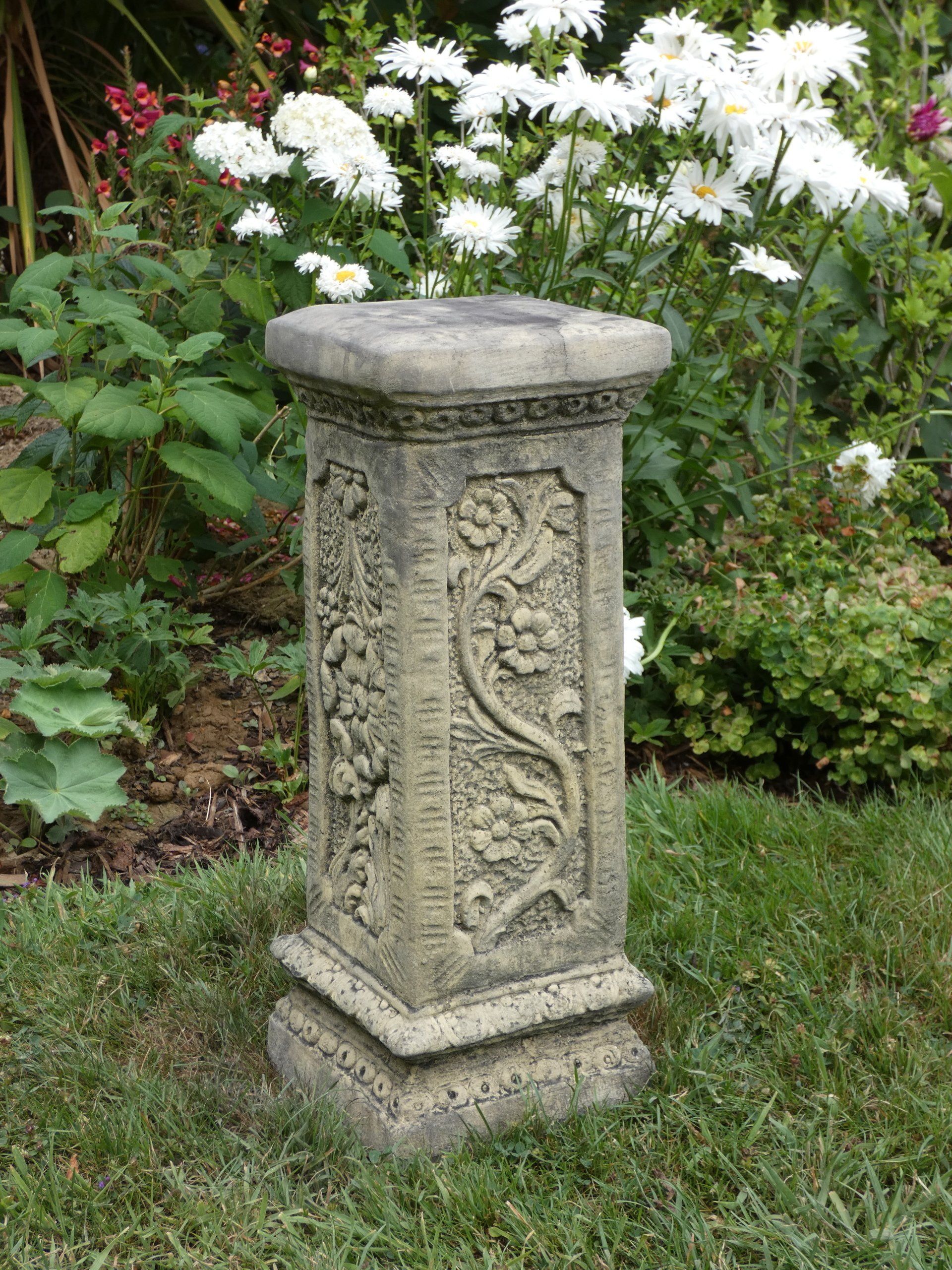 slim plinth stone garden statue