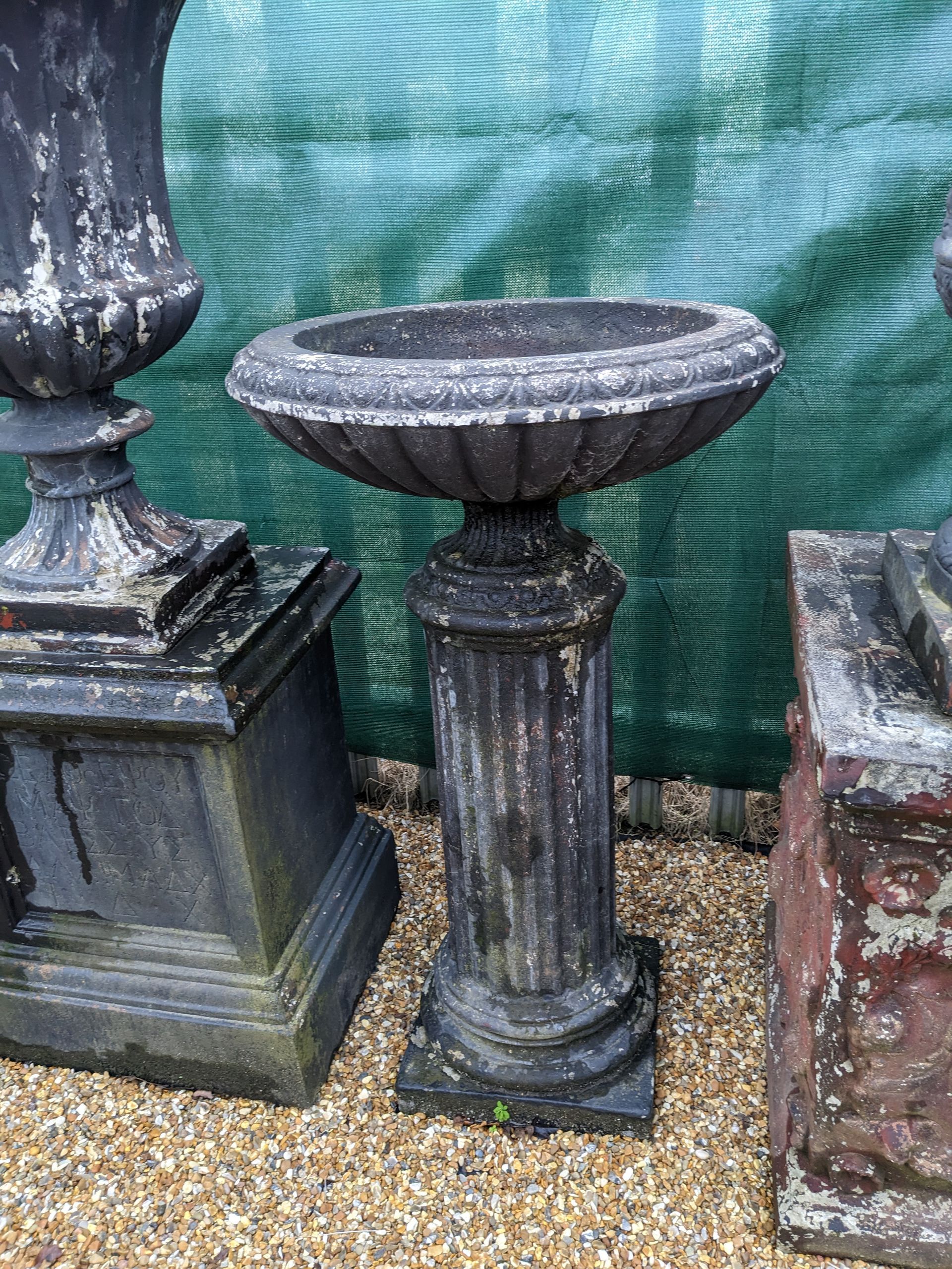 column vase tub urn planter stone garden statue