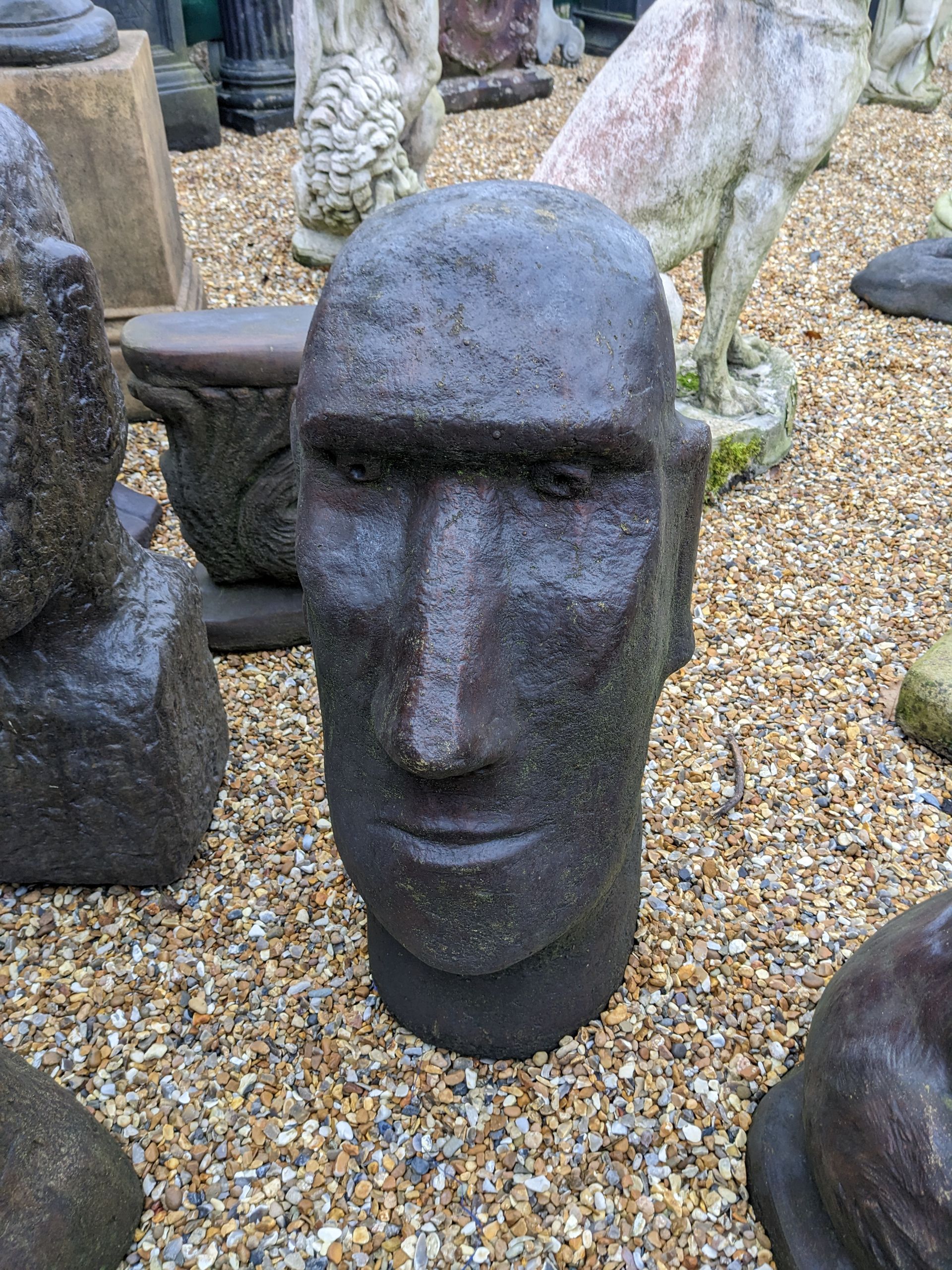 easter island head stone garden statue