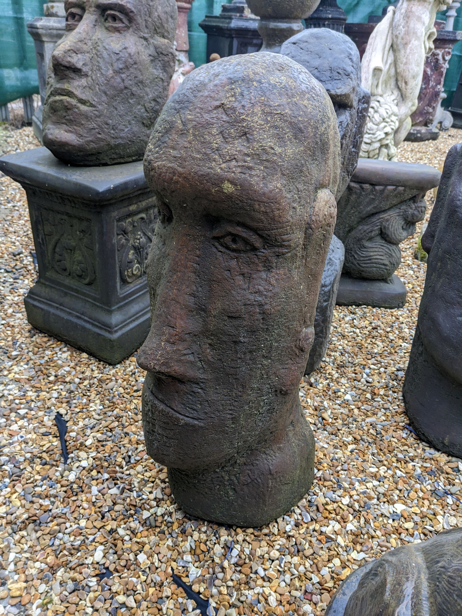 easter island head stone garden statue
