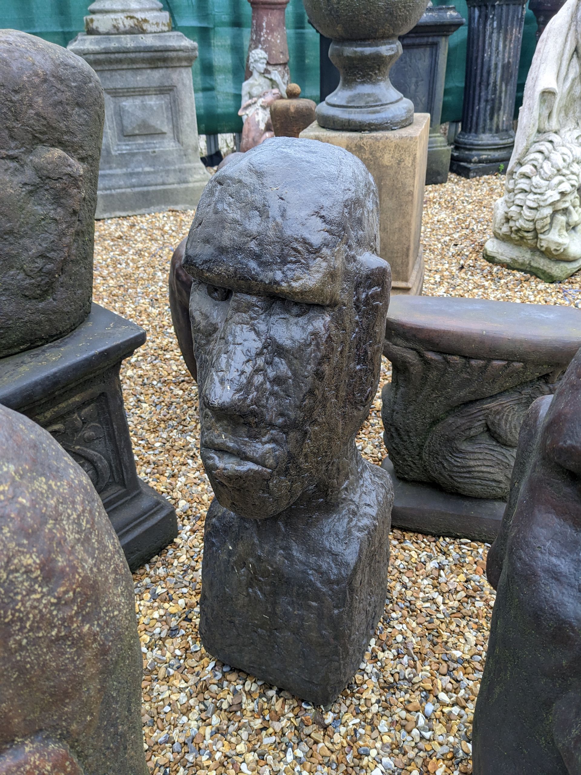 easter island head stone garden statue