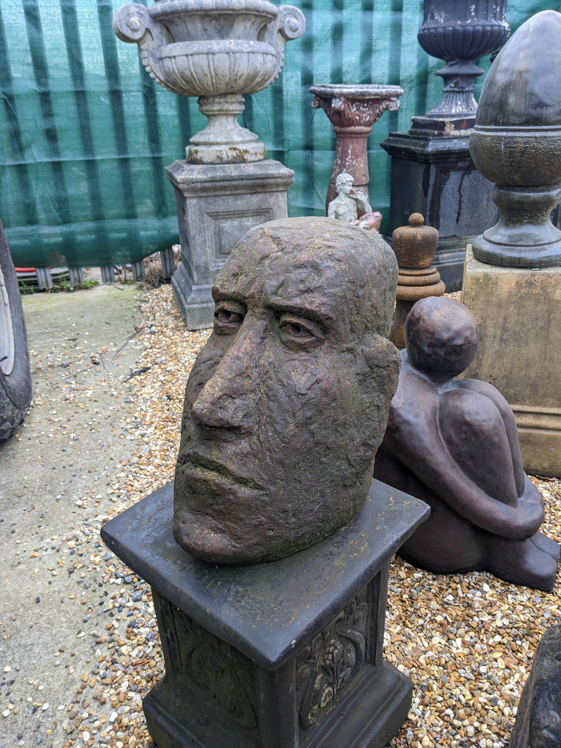 easter island head stone garden statue