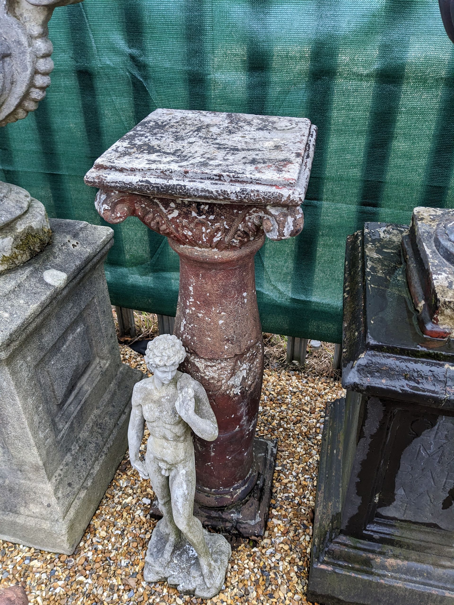 corinthian column stand pedestal stone garden statue