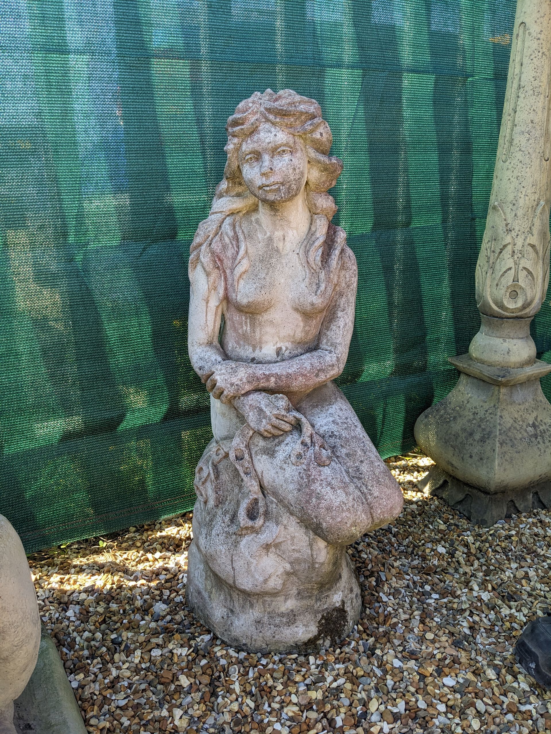mermaid siren stone garden statue