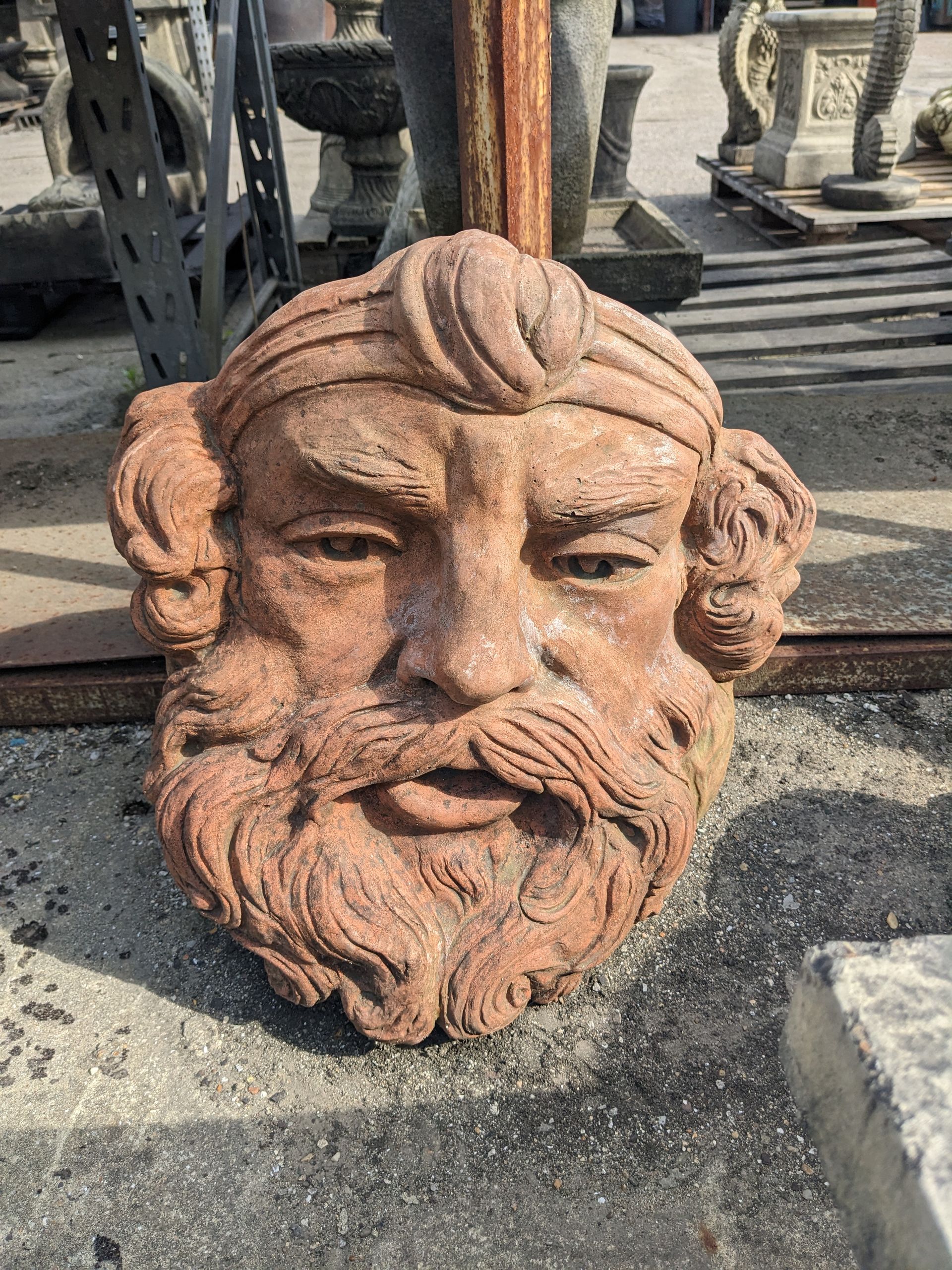 zeus greek god wall vase tub urn planter stone garden statue