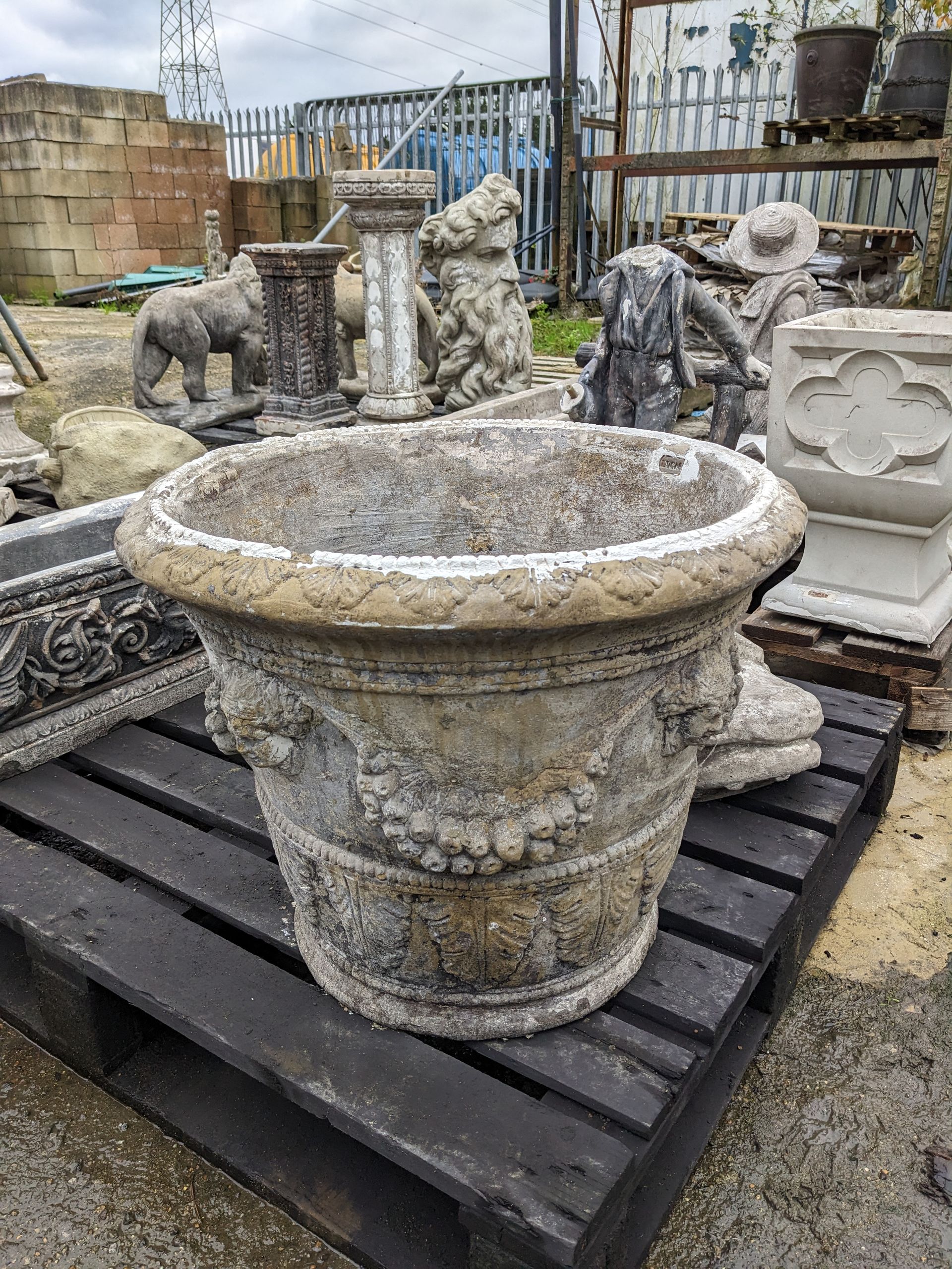 greek vase tub urn planter stone garden statue