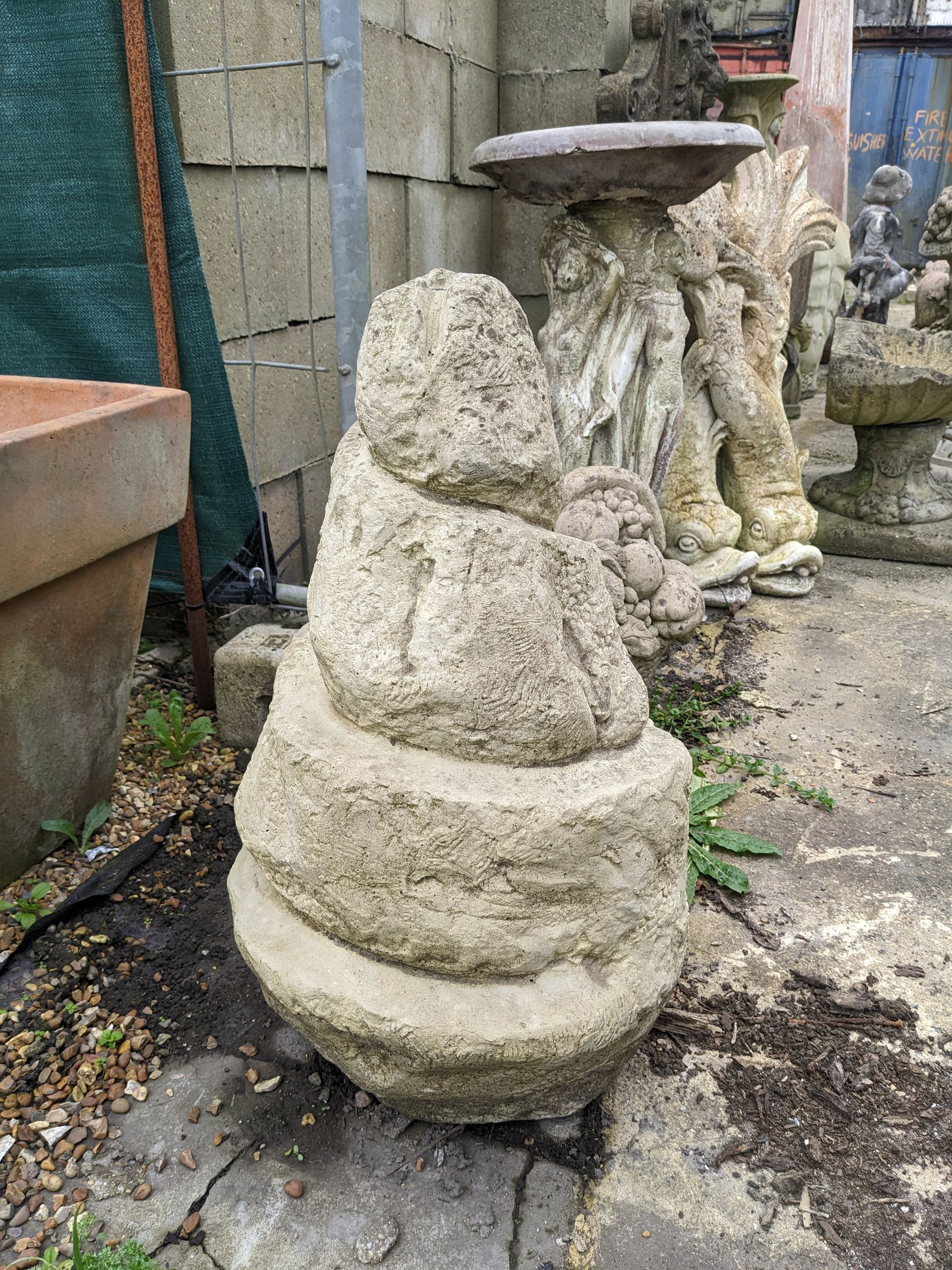 twirl fountain spiral helter skelter stone garden statue