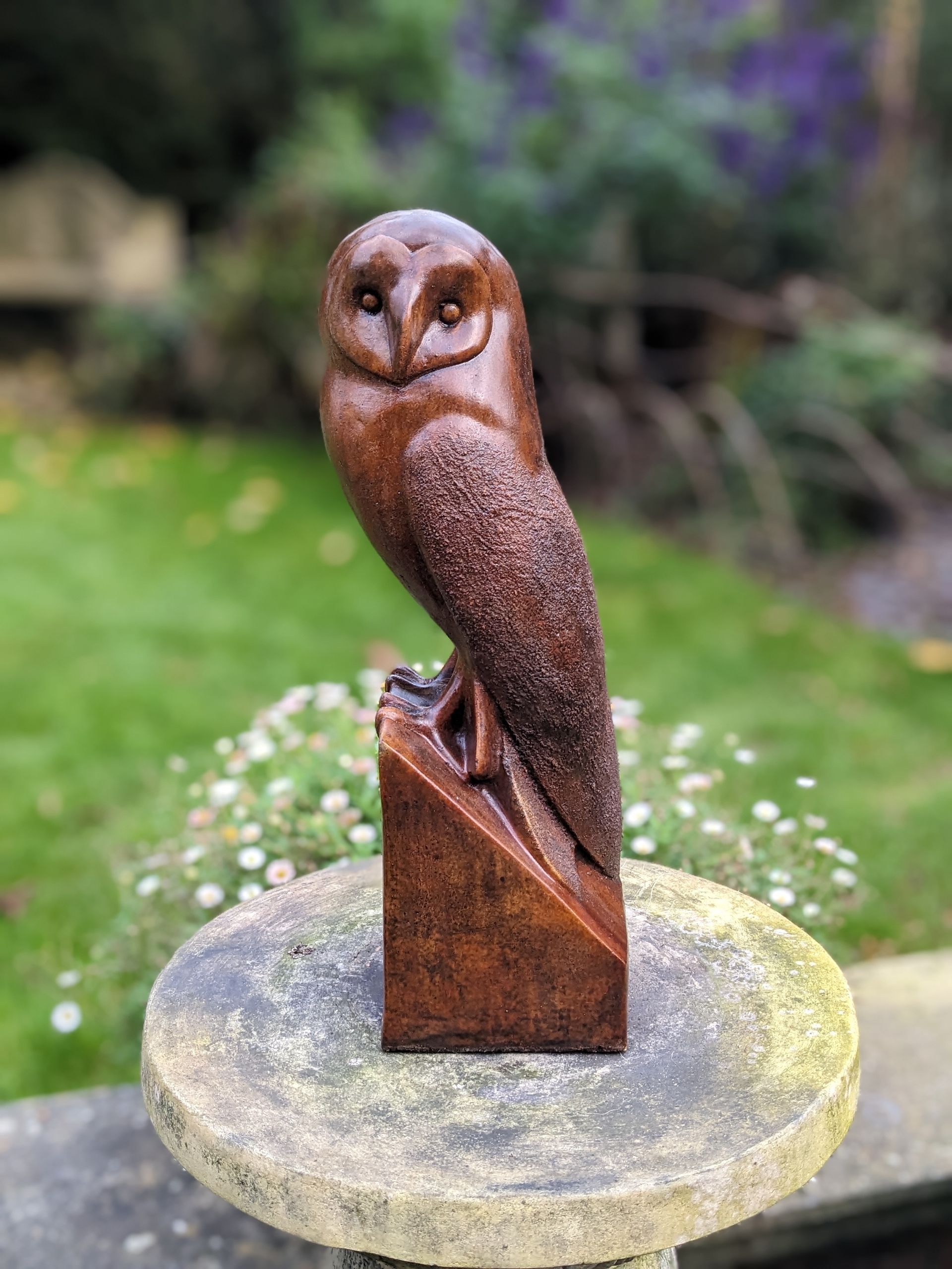 woodland fox stone garden statue